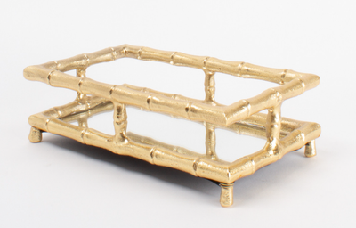 Gold Bamboo Guest Towel Tray