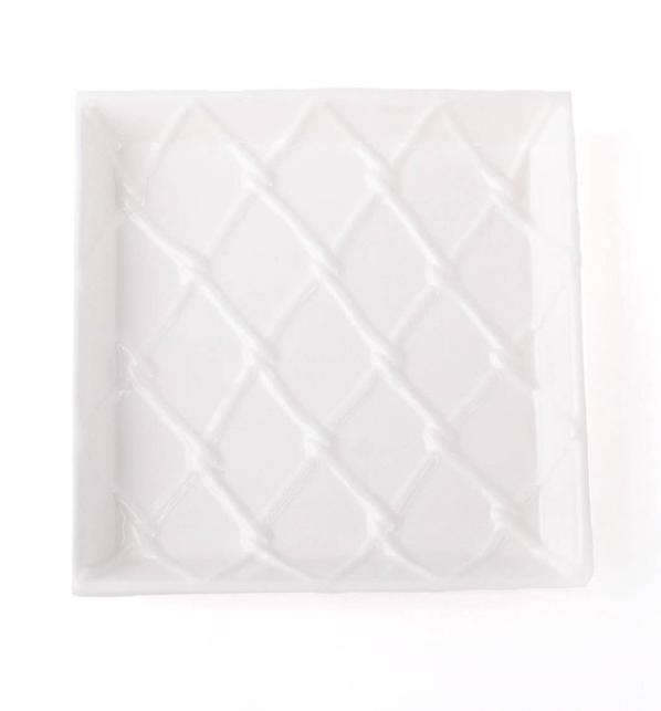 Textured White Bev  Napkin Tray