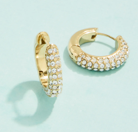 388397 Shine On Pave Hoops