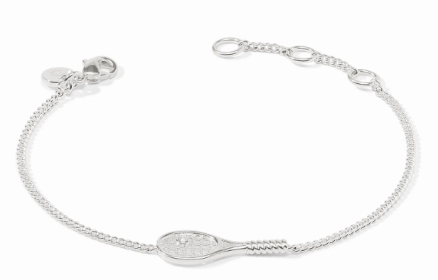 Silver Tennis Racquet Bracelet