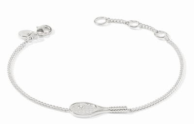 Silver Tennis Racquet Bracelet