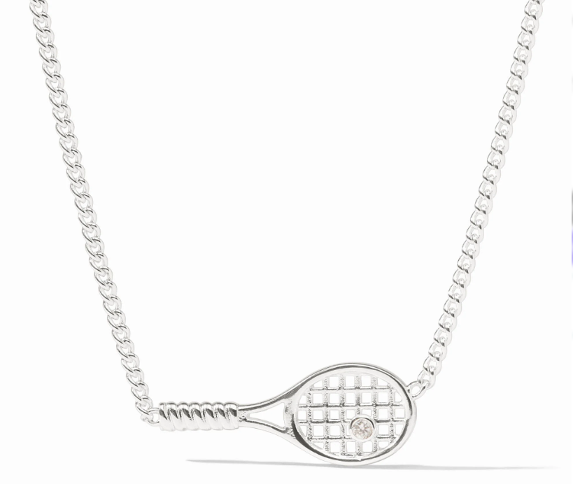Silver Tennis Racquet Necklace