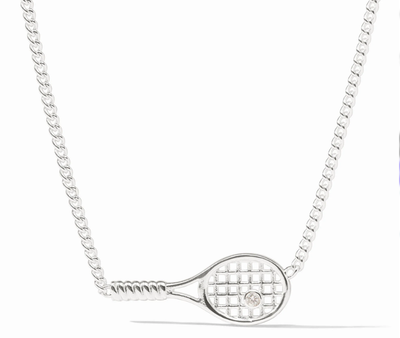 Silver Tennis Racquet Necklace