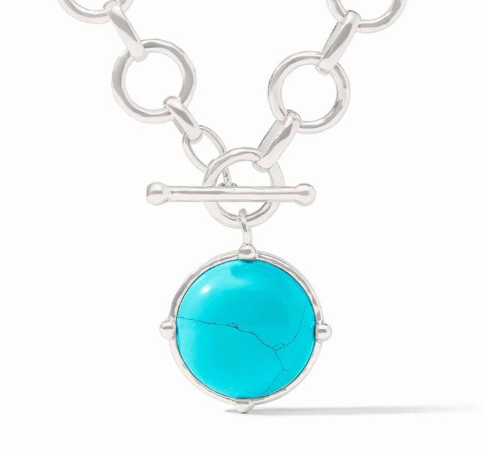 Silver Honeybee Statement Necklace Turquoise