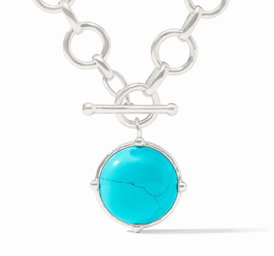 Silver Honeybee Statement Necklace Turquoise