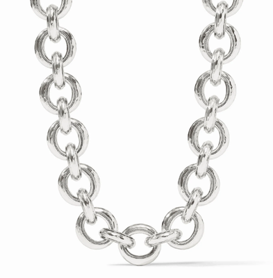 Silver Cannes Link Necklace