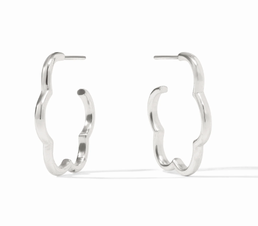 Silver Gardenia Hoop Small