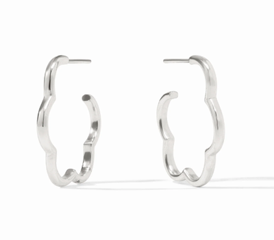 Silver Gardenia Hoop Small