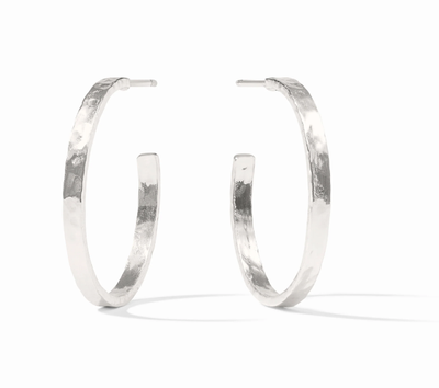 Silver Crescent Hoop