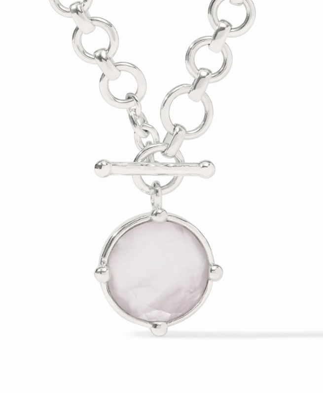Silver Honeybee Demi Necklace Iridescent Clear