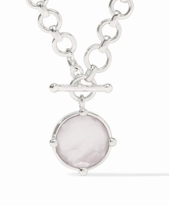Silver Honeybee Demi Necklace Iridescent Clear