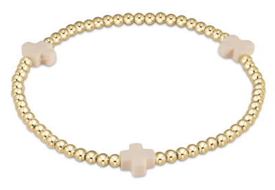 Ext Signature Cross Gold 3mm Off White
