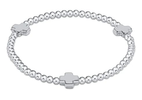 Signature Cross Sterling Pattern 3mm Bead Bracelet