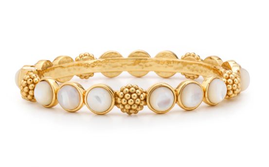 Berry Gem Hinged Bangle MOP