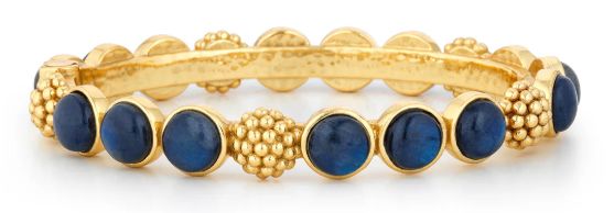 Berry Gem Hinged Bangle Blue Labradorite