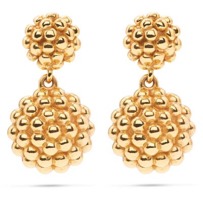 Berry Double Drop Earrings Gold