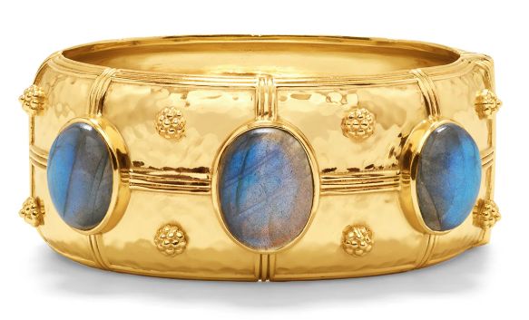 Cleopatra Grande Hinged Bangle Blue Labradorite