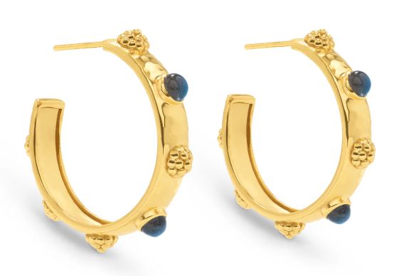 Cleopatra Hoop Earring Blue Labradorite