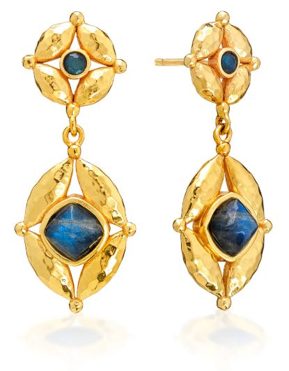 Mystic Eye Post Drop Earring Blue Labradorite