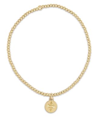 Classic Gold 2mm Direction Gold Disc Bracelet