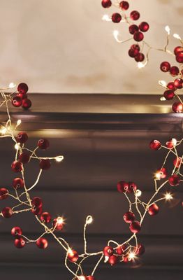 Red Berry garland LED lights 