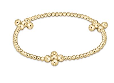 Signature cross gold pattern 2.5mm Bead Bracelet