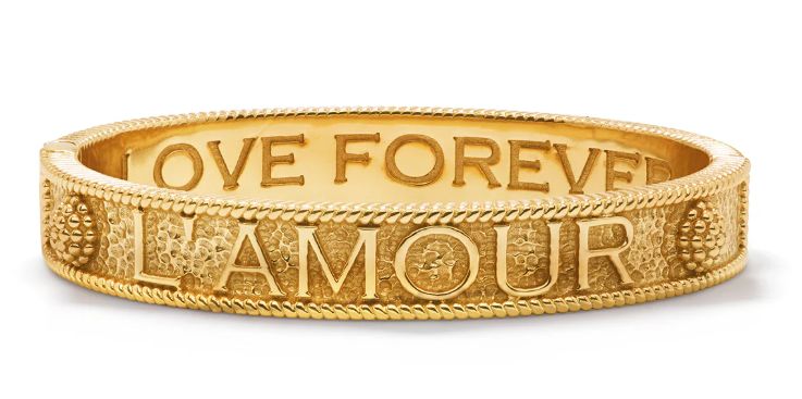 L&#39;Amour Toujour Hinged Bangle - Gold
