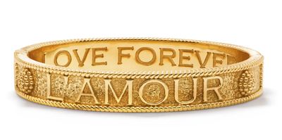 L&#39;Amour Toujour Hinged Bangle - Gold