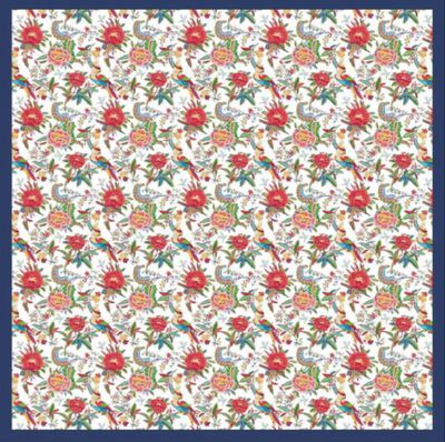 Silk Scarf White Garden Party
