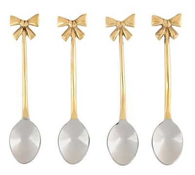 R0318 S/4 Gold Bow Spoon