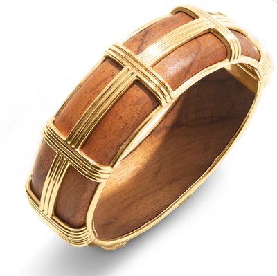 Gaia Hinged Bangle Teak