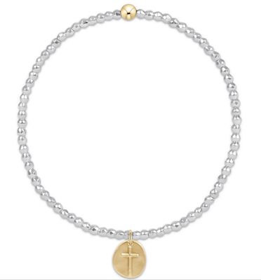 Bright Silver Hematite 2mm Inspire Sm Gld Charm Bracetlet