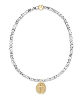 Silver Faceted Hematite 2mm Bracelet Inspire Sm Gold Charm