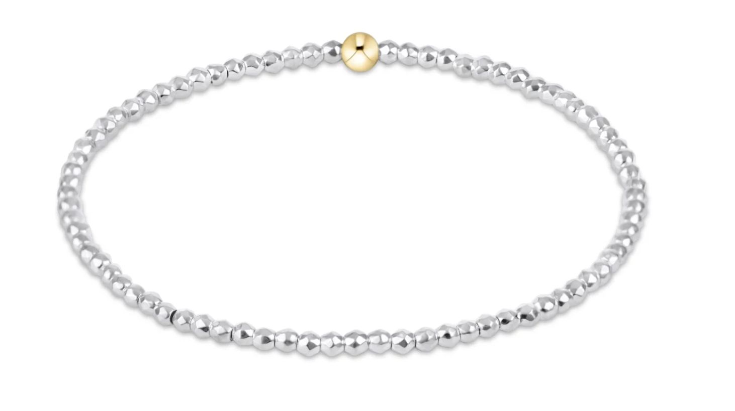 Bright Silver Hematite 2mm Bead Bracelet