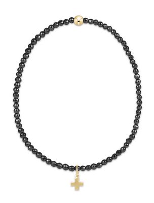 Hematite 2mm SC Gold Charm Bracelet