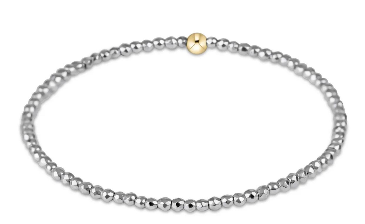 Silver Hematite 2mm Bead Bracelet