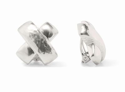 Silver Catalina X Clip Earrings