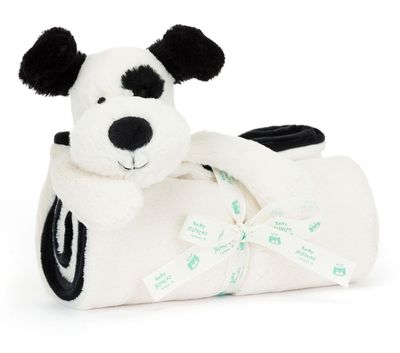 Bashful Black &amp; Cream Puppy Blankie