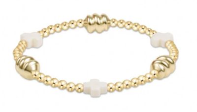 Signature Cross Admire 3mm off white 3mm gold Bracelet