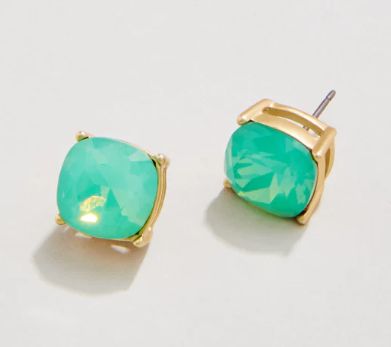 SLV Be Happy Sea Green Earrings Gold  512602