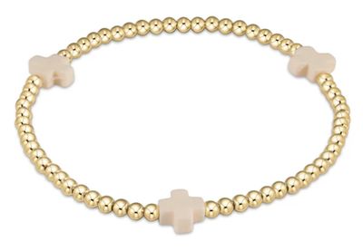 Ext Signature Cross Gold 3mm Off White