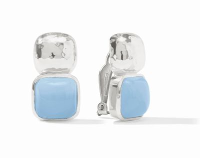 Silver Catalina Clip Earrings