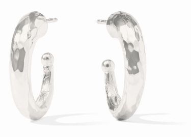 Silver Hammered Hoop