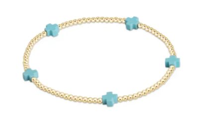 EGirl Signature Cross Small Gold 2mm Mint Bracelet