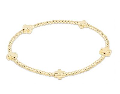 EGirl Signature Cross Small gold 2mm Gold Bracelet