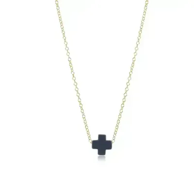 16in Necklace Gold Signature Cross