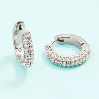 417367 Shine On Pave Hoop Crystal SIL