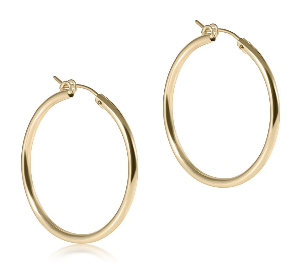 Round Gold 1.25 Hoop 2mm Smooth