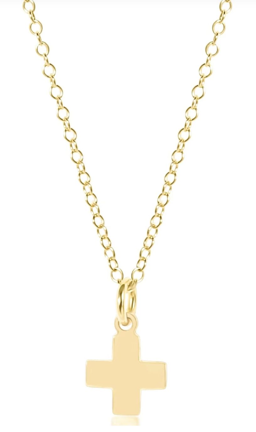 16in Signature Cross Sm Gold Charm