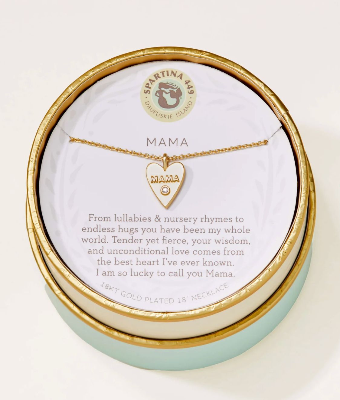 410085 SLV Mama/Heart Necklace Gold